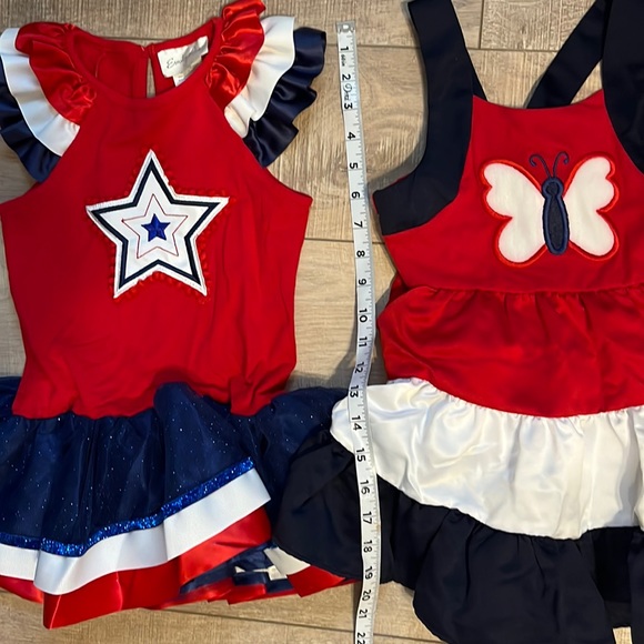 Emily Rose red white & blue dresses 3 pieces satin embroidered star/ butterfly 5 - Picture 15 of 16